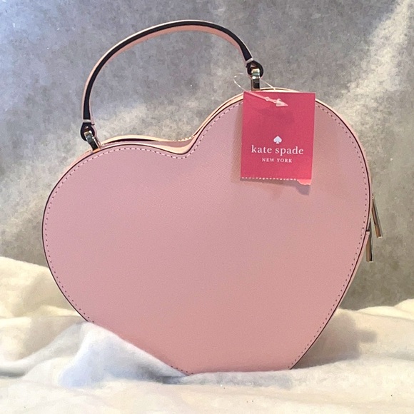 β€οΈSALEπKate Spade Leather Heart Crossbody Love Shack. βChalk pinkβ - Picture 4 of 9
